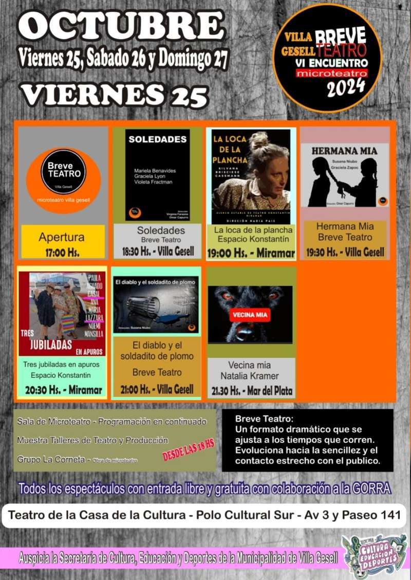breve teatro en villa gesell programa viernes